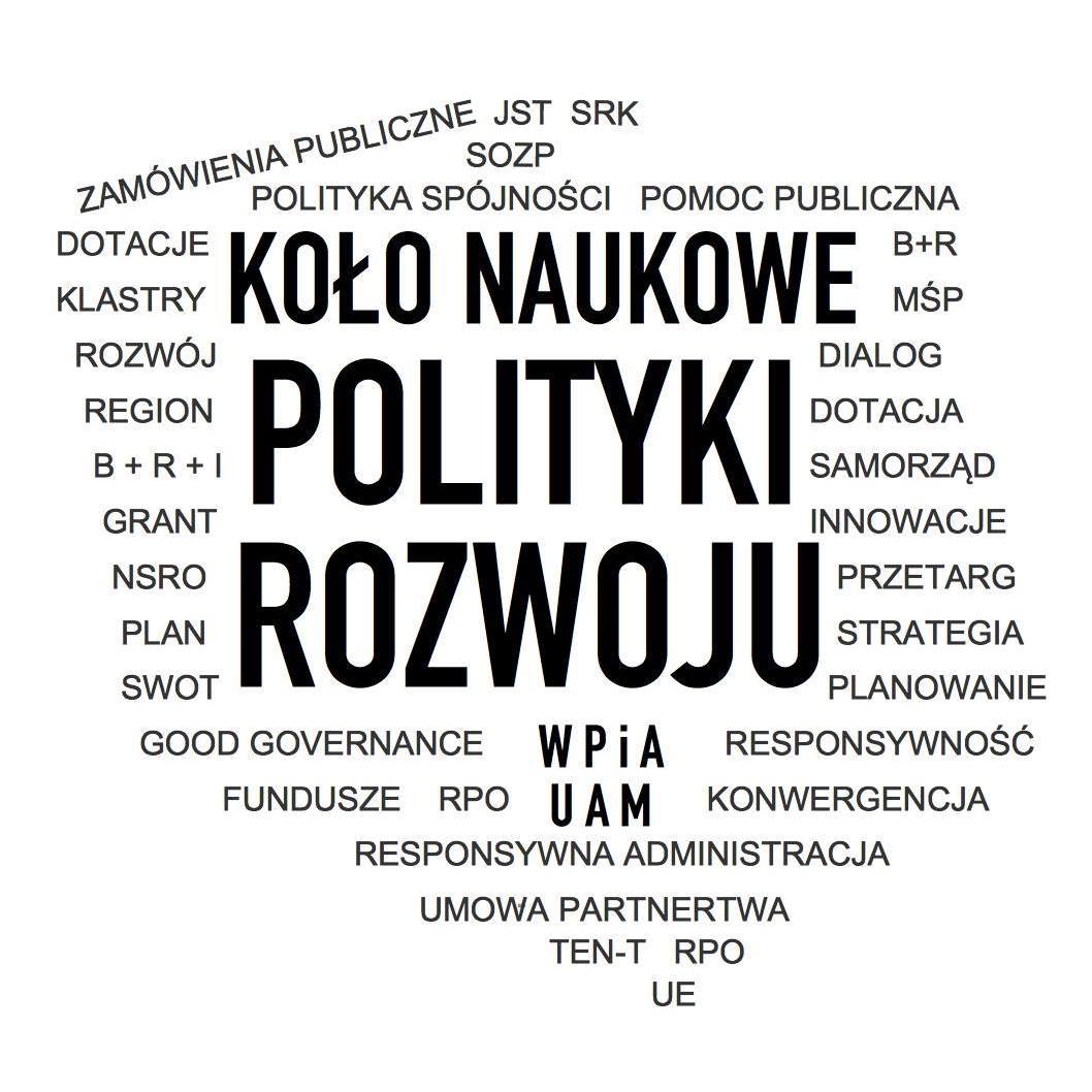Logo przedstawiające chmurę wyrazów ułożonych w kształt granic Polski