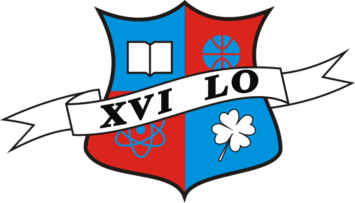 Logo liceum nr 16 w kształcie herbu