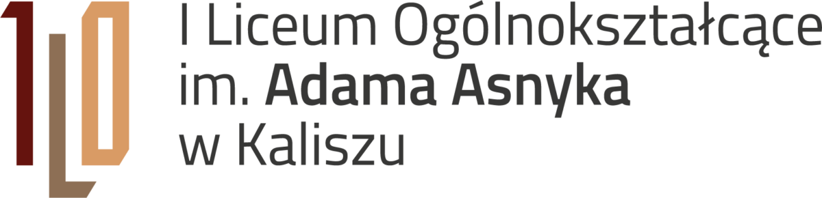 Logo liceum numer 1 imienia Adama Asnyka w Kaliszu