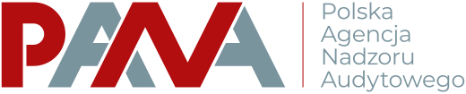 Szaro-czerwone logo z napisem PANA