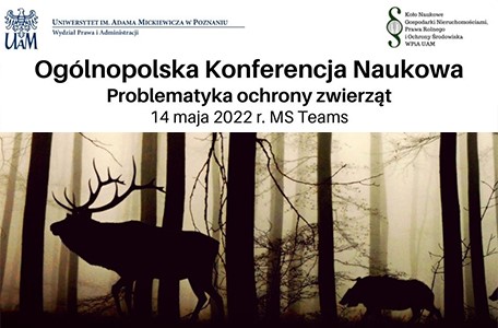 Baner Ogólnopolska Konferencja Naukowa pt. Problematyka ochrony zwierząt