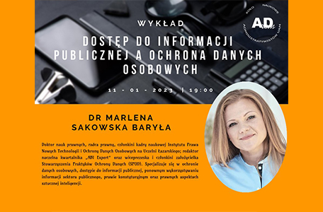 Zaproszenie na wykład dr Marleny Sakowskiej-Barły