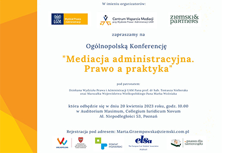 Ogólnopolskiej Konferencji „Mediacja administracyjna. Prawo a praktyka”