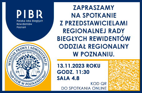 Zapraszamy na spotkanie z przedstawicielami Regionalnej Rady Biegłych Rewidentów Oddział Regionalny w Poznaniu.