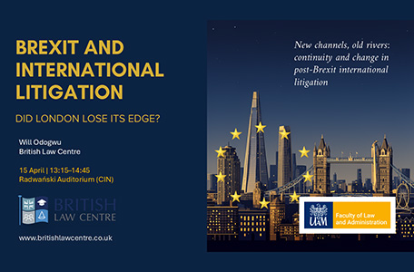 Zaproszenie na wykład „Brexit and International Litigation” – 15 kwietnia 2026 r.