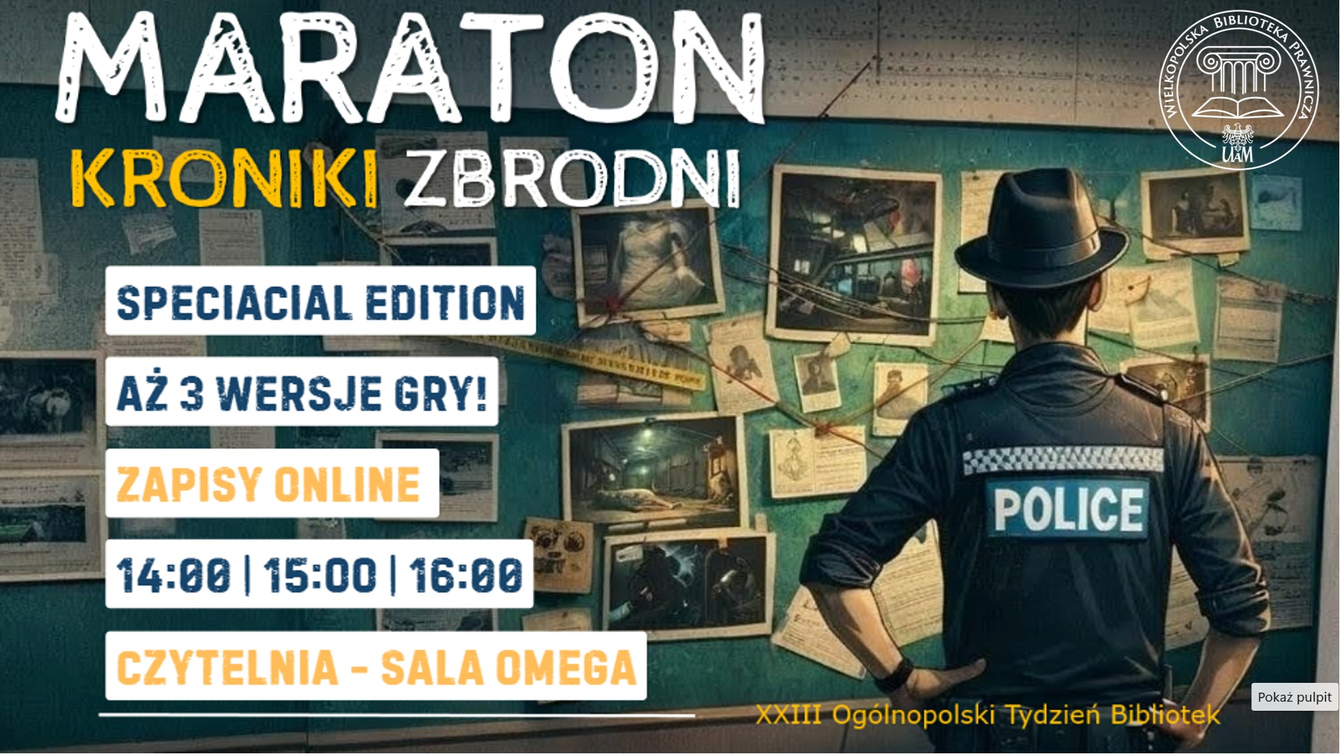 Maraton kroniki zbrodni. Plakat.